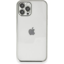 Elivora Apple iPhone 12 Pro Kılıf Razer Lensli Silikon - Gümüş