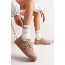 Bahrina Kadın Siyah Cild Siyah Süet Tokalı Günlük Sneaker