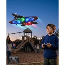 Timion Uzaktan Kumandalı LED Işıklı Drone Uçak 360 Derece Dönüş Özellikli Oyuncak Drone