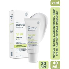 The Purest Solutions Mineral Filtreli Güneş Koruyucu Krem SPF 30 Hassas Ciltler İçin 40 ml