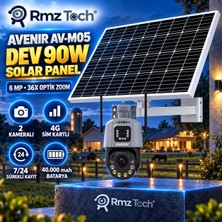 RMZTECH Avenir AV-M05 6 Mp 36X Optik Zoom 2 Kameralı 4g Sım Kartlı 90W Solar Güvenlik Kamerası