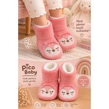 Pico Baby Bebek & Çocuk Kaydırmaz Tabanlı Ev Botu / Panduf / Kışlık Peluş Bot / Ceylan Desenli