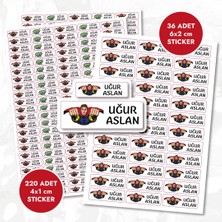 Mühürşah Isimli Superman Sticker - Suya Dayanıklı (256 Adet ) Kalem Suluk Defter Kitap Etiketi Kişiye Özel