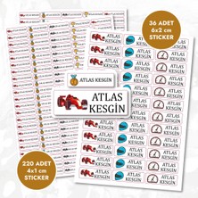 Mühürşah Isimli Araba Yarışı Sticker - Suya Dayanıklı (256 Adet ) Kalem Suluk Defter Kitap Etiketi Kişiye Özel