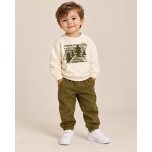Ugly Duck Erkek Bebek Great Sweat Pantolon Takım 1-4 Yaş Krem-Yeşil