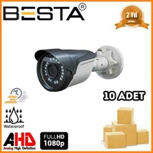Pileli Store 2 Mp 1080P 18 Smd LED Bullet Ahd Güvenlik Kamerası 10 Adet Koli