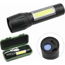 Mey İthalat Mey Ithalat® El Feneri Uzun Menzilli USB Şarj Edilebilir Kamp Lambası