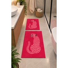 Zeta Halı Digital Baskı Yıkanabilir Kaymaz Taban 2li Banyo Paspas Takımı 40X60 60X100
