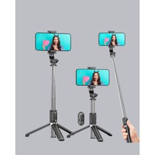 Mey İthalat Mey Ithalat® Bluetooth Selfie Çubuğu - 360° Dönebilen Başlık, Kablosuz Bağlantı