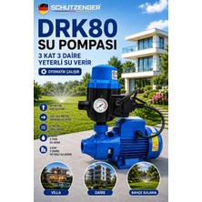 SCHUTZENGER Drk 80 Otomatik Su Motoru 3 Kat 3 Daire 1.5 Hc Emiş 8 mt Villa Daire Bahçe Sulama Hidrafor Mavi