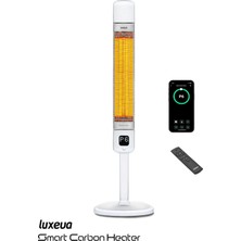 Luxeva Smart FR Wi-Fi Akıllı Karbon Infrared Ayaklı Isıtıcı 2500W IP55 Dış Mekan Elektrikli Soba Beyaz