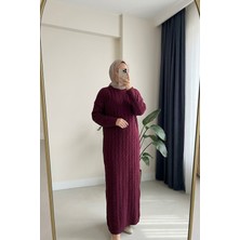 Beyome Kadın Triko Örgü Elbise Uzun Kollu Maxi Boy Rahat Kesim Standart Beden 38 40 42 44 46 48 50 Uyumlu