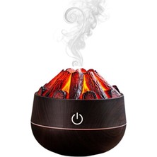 Sia Hava Nemlendirici,aroma Difüzörü Şömine Görünümlü Alev Buhar Makinesi Koyu Kahverengi