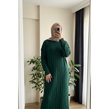 Beyome Kadın Triko Örgü Elbise Uzun Kollu Maxi Boy Rahat Kesim Standart Beden 38 40 42 44 46 48 50 Uyumlu