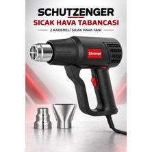 SCHUTZENGER 4400T Sıcak Hava Tabancası Bakır Sarıgı 2 Kademeli Sıcak Fan Tabancası Turbo Makine Siyah