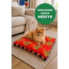 Studio RUE Orta Irk Köpek ve Kedi Yatağı - Renkli 80X60 cm (Organizer Çanta Hediyeli)