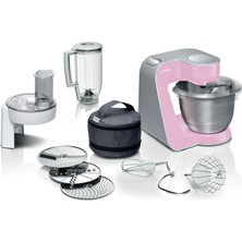 Bosch Mutfak Makinesi MUM58K20 – 1000 W, 3.9 L Paslanmaz Çelik Hazne, 3D Karıştırma, Pembe, Gümüş
