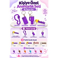 Tovo Craft Kişiye Özel Isimli 4 Parça Anahtarlık Seti Çanta Askısı Telefon ve Termos Anahtarlığı