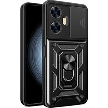 Sora Home Realme C55 Kılıf Pars Lens Yüzüklü Silikon - Siyah