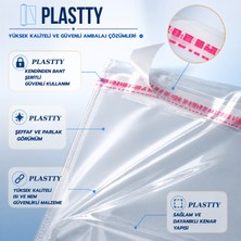 Plastty Şeffaf Bantlı Yapışkanlı  Poşet 25X50 cm  100ADET