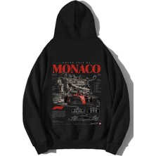 Brz Collection Unisex Oversize Monaco Formula 1 Gp Grand Prix Hoodie Siyah