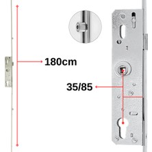 Endow 180 cm Kilitli Kapı Ispanyolet Metal Gövde 35/85