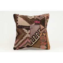 Kilim Wholesale El Yapımı Kilimden Yapılmış Vintage Kırlent Kılıfı, Yün, 40X40 cm
