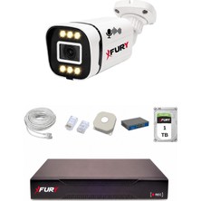 Fury Ip 1 Kameralı 1080P Sesli 6 Warm LED Renkli Gece Görüşlü Güvenlik Kamera Sistemi 1tb 1606