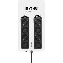 Eaton 3S 700 DIN 1 m Uzunlukta 8'li Schuko Akım Korumalı Priz Beyaz Renk Anahtarsız