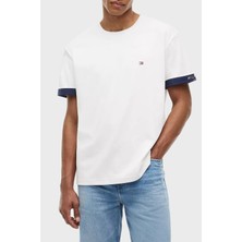 Tommy Hilfiger Pamuklu Regular Fit Bisiklet Yaka T Shirt Erkek T Shirt MW0MW43203 Ybr