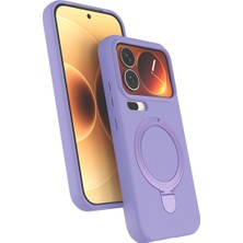 A-Luxe Xiaomi Mi 17 Pro Max Regal Magsafe Standlı Kapak - Lila