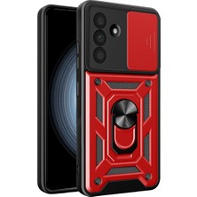 A-Luxe Samsung Galaxy A27 5g Pars Lens Yüzüklü Silikon - Kırmızı