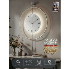 St. Morritz Gümüş Kristal Seri-Büyük BOY(50X75CM)- Pilli LED - Modern Dekoratif Duvar Saati