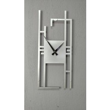 St. Morritz Carisma Metal Silver/gümüş Dikdörtgen Duvar Saati - Ev/ofis Saati - Hediye Saat-50 x 22 cm