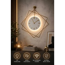 St. Morritz Ferrero Kristal Gold Serisi - (Pilli Led) - Quartz Mekamizma - Metal Duvar Saati
