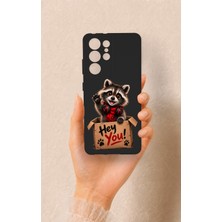 Vip Case Samsung S21 Ultra Uyumlu Sevimli Rakun Desenli Silikon Kılıf
