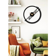 St. Morritz Inspire Modern Metal Siyah Duvar Saati - Ev / Ofis Saati - Hediye Saat - 50 x 50 cm