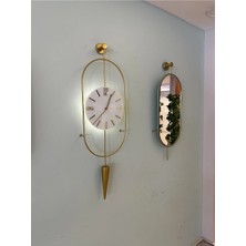 St. Morritz Metal 3 Lü Gold Serenity Pendulum Saat Elegante Set 30 x 75 (Mobiya) Metal Duvar Saati