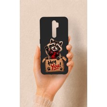 Vip Case Oppo A9 2020 Uyumlu Sevimli Rakun Desenli Silikon Kılıf