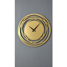St. Morritz Circle Metal Gold / Altın Duvar Saati - Ev / Ofis Saati - Hediye Saat - 60 x 60 cm