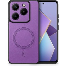 Nezih Case Tecno Spark 20 Pro ile Uyumlu Kamera Korumalı Suni Deri Manyetik Şarj Özellikli Kılıf