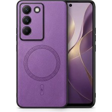 Nezih Case Vivo V30 Lite ile Uyumlu Kamera Korumalı Suni Deri Manyetik Şarj Özellikli Kılıf