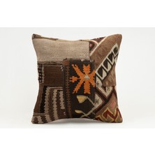 Kilim Wholesale El Yapımı Kilimden Yapılmış Vintage Kırlent Kılıfı, Yün, 40X40 cm