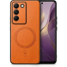 Nezih Case Vivo V30 Lite ile Uyumlu Kamera Korumalı Suni Deri Manyetik Şarj Özellikli Kılıf