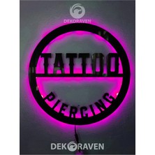 St. Morritz Tattoo & Piercing LED Işıklı Ahşap Tablo-Iç Mekan Tabela