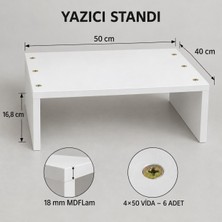 Özçamlar Mobilya Yazıcı Standı 50X40X16,8 cm Beyaz Mdf