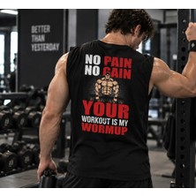 Urban Trend Store Baskılı Unisex Erkek Pamuklu Antrenman Sporcu Atleti Oversize Kolsuz T-Shirt