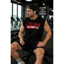 Urban Trend Store Baskılı Unisex Erkek Pamuklu Antrenman Sporcu Atleti Oversize Kolsuz T-Shirt