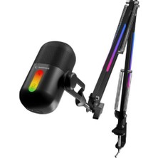 Rampage Arpej Sıyah Rgb Standlı Ses Göstergelı Masaustu Mıkrofon