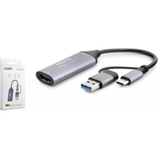 Hadron HDX7844 HDMI Vıdeo Capture Type-C+Usb To 4K 30HZ